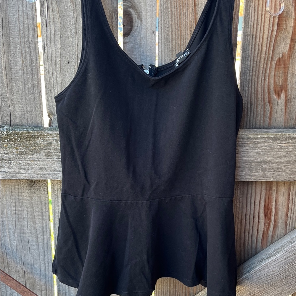 Express Black Peplum Tank Top